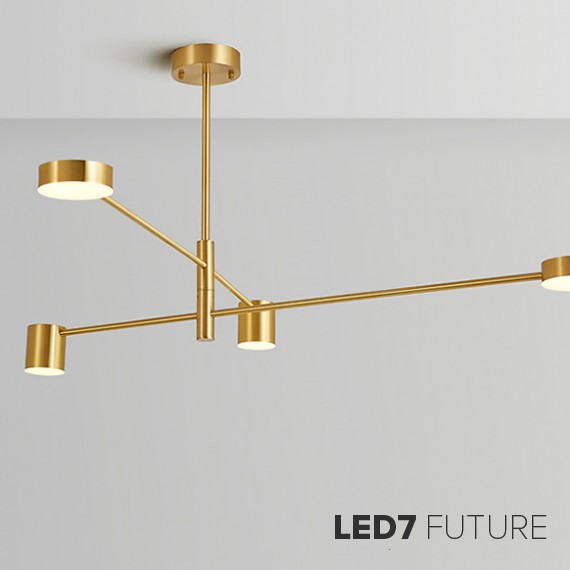 Loft Industry Modern - Brass Button Chandelier